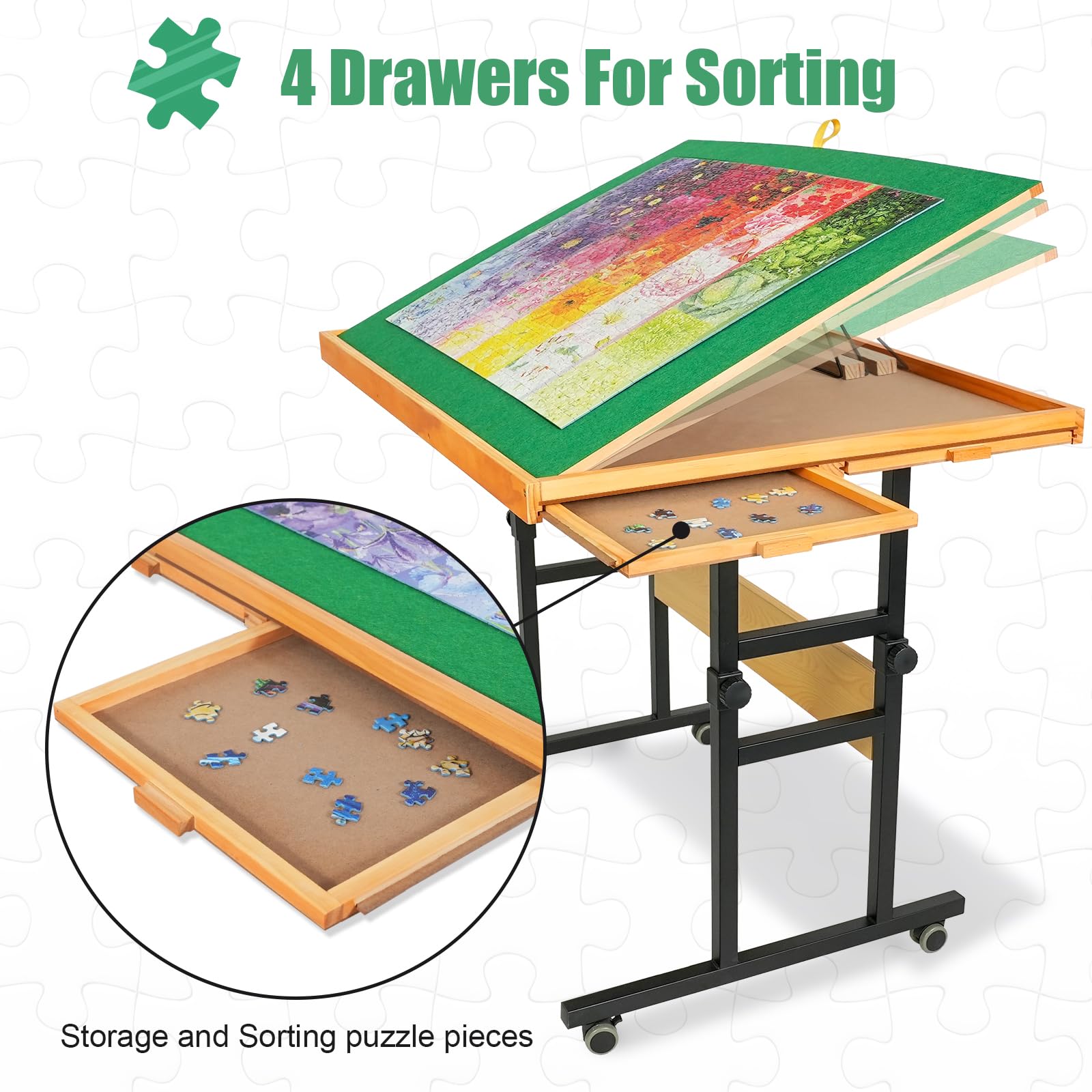 ALL4JIG Adjustable 3 Tilting Angle Portable Drawers