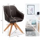 Stylish Swivel Home Office Chair with Solid Wood Legs