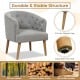 Upholstered Tub Chair with Solid Rubber Wood Legs and Adjustable Foot Pads for Living Room