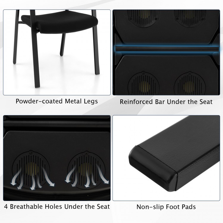 Set of 2 Stackable Reception Room Chairs with Padded Seat