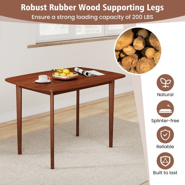 Wooden Dining Table for 2-4 People Kitchen Table with Rubber Wood Legs