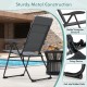 2 Pieces Outdoor Folding Patio Chairs with Adjustable Backrests for Bistro and Backyard