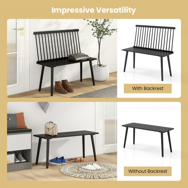 Entryway Bench for 2 with Spindle Back for Kitchen Dining Room and Hallway