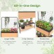 Raised Garden Bed with Trellis 2-tier Storage Shelves