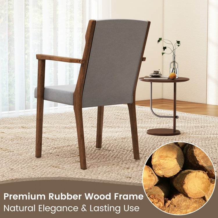 Upholstered Wooden Accent Chairs Set of 2 with High Back and Soft Cushion