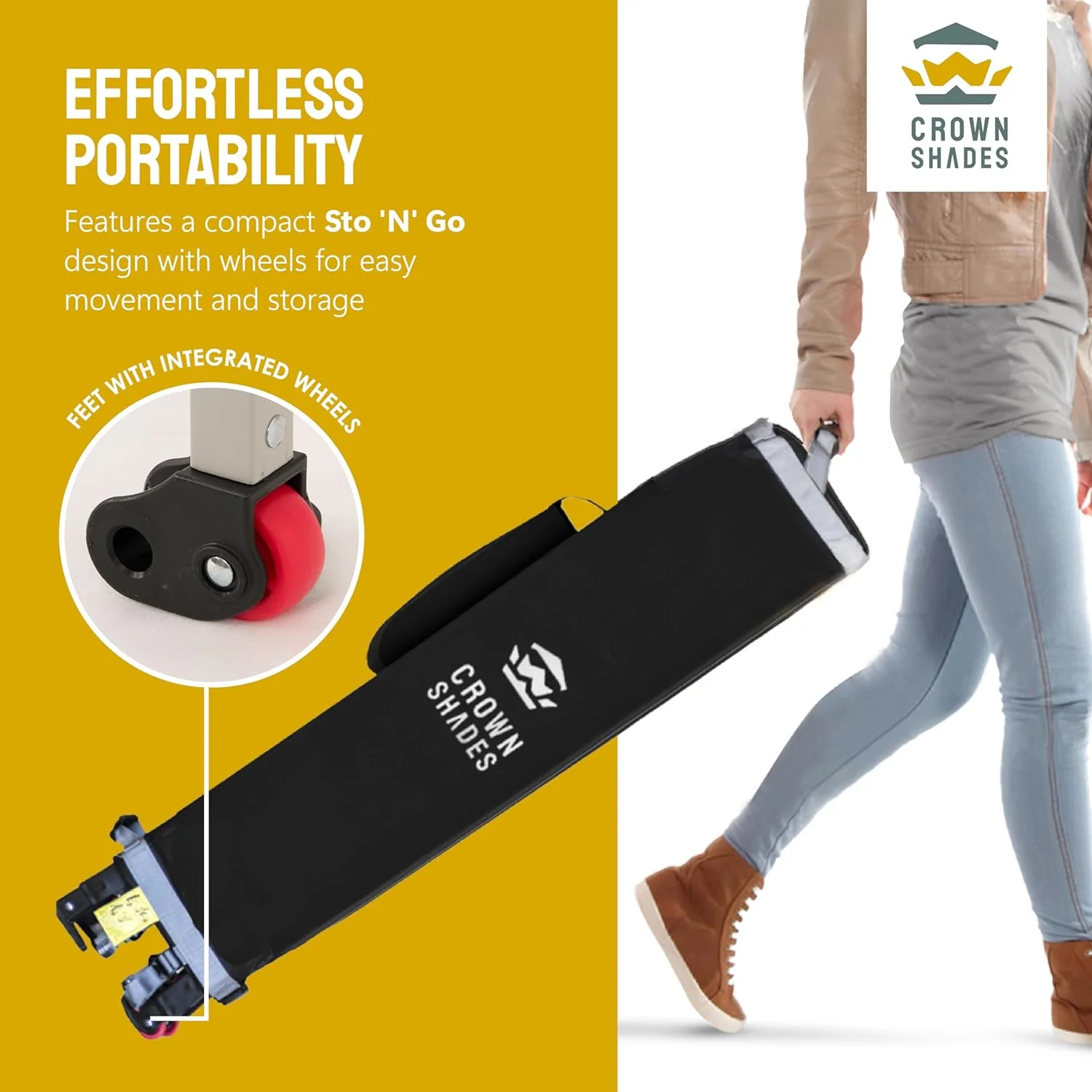 CROWN SHADES 13x13 Pop Up Gazebo, Canopy Tent, Gazebos on Clearance - Outdoor Gazebo for Backyard & Patio Furniture - Carpa Pop Up Tent with Wheeled STO-N-Go Cover Bag (White)