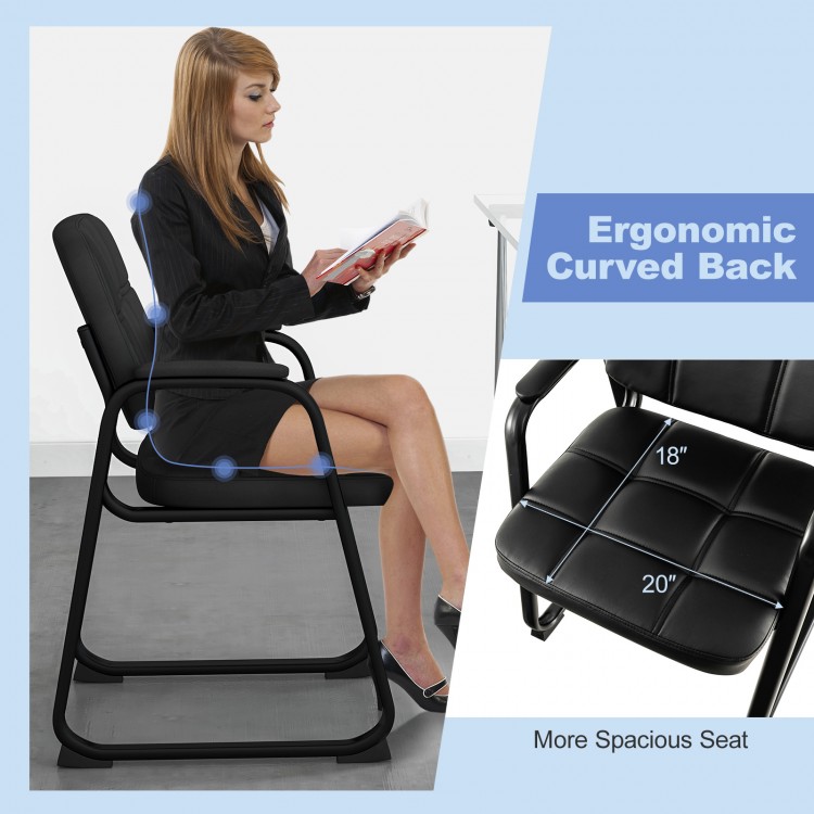 Upholstered Waiting Room Chair with Armrest and Ergonomic Backrest