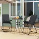 2 Pieces Outdoor Folding Patio Chairs with Adjustable Backrests for Bistro and Backyard