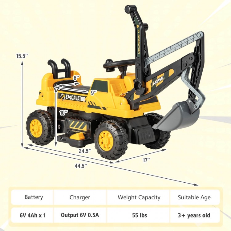 Kids ASTM Certificated Powered Ride On Bulldozer with Front Digger Shovel
