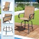 2 Pieces 360 Rotating Bar Stool Set with Armrests for Patio