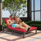 2-Person Patio Rattan Lounge Chair with Backrest