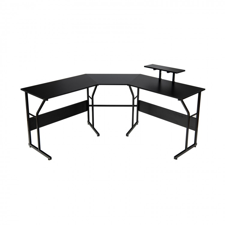 88.5 Inch L Shaped Reversible Computer Desk Table with Monitor Stand