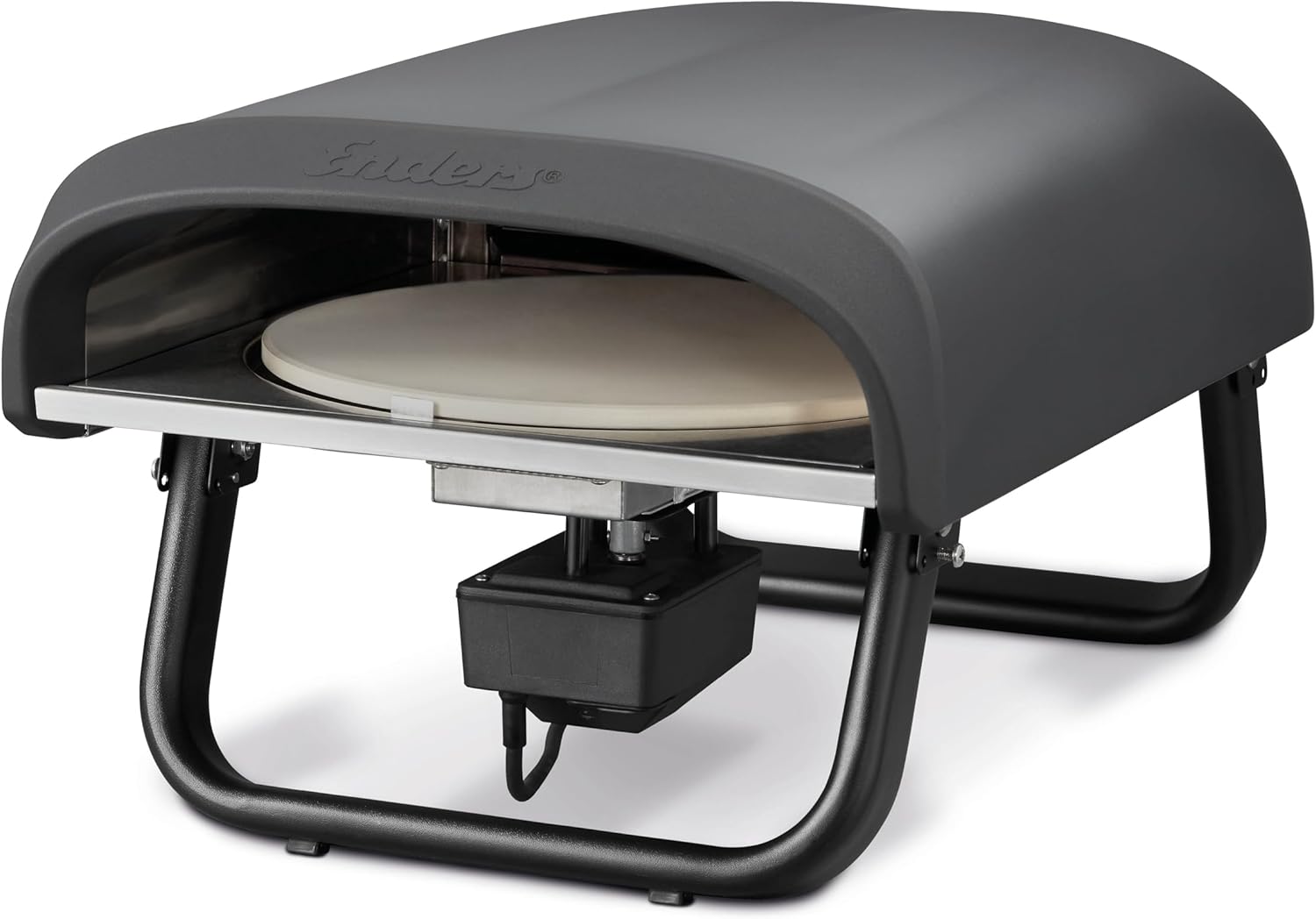 Enders® Pizzaovn PACO™ rotat, pizzasten rund, termometer, pizza, brænder i rustfrit stål, 4kW, cordierit pizzasten 30,5 cm, roterende, trinløst justerbar rustfri stålbrænder #31316