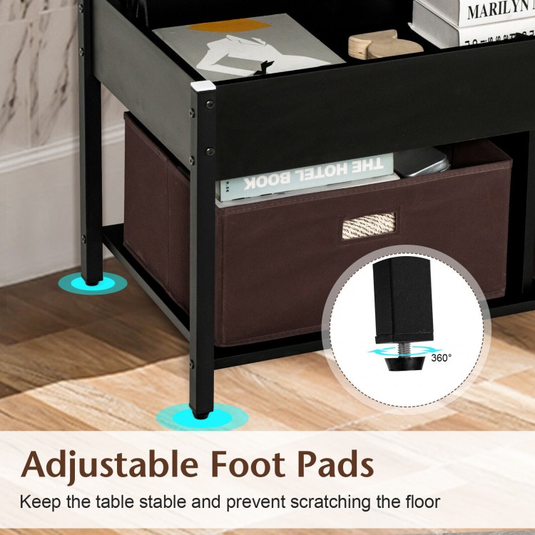 Lift Top Coffee Table with Drawers and Hidden Compartment