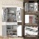 72 Inch Freestanding Kitchen Pantry Cabinet 4 Doors Storage Cupboard Shelves Drawer