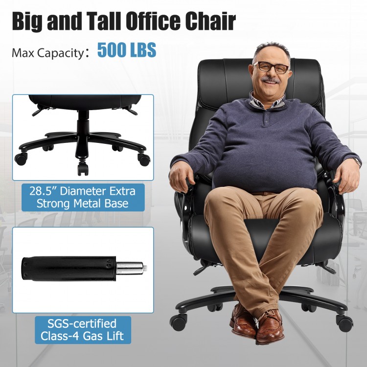 PU Leather Massage Office Chair with Thick Foam Cushion