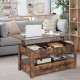 Lift Top Coffee Table with 2 Storage Drawers and Hidden Compartment
