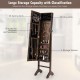 Standing Jewelry Cabinet Jewelry Armoire Cabinet with Full-Length Mirror