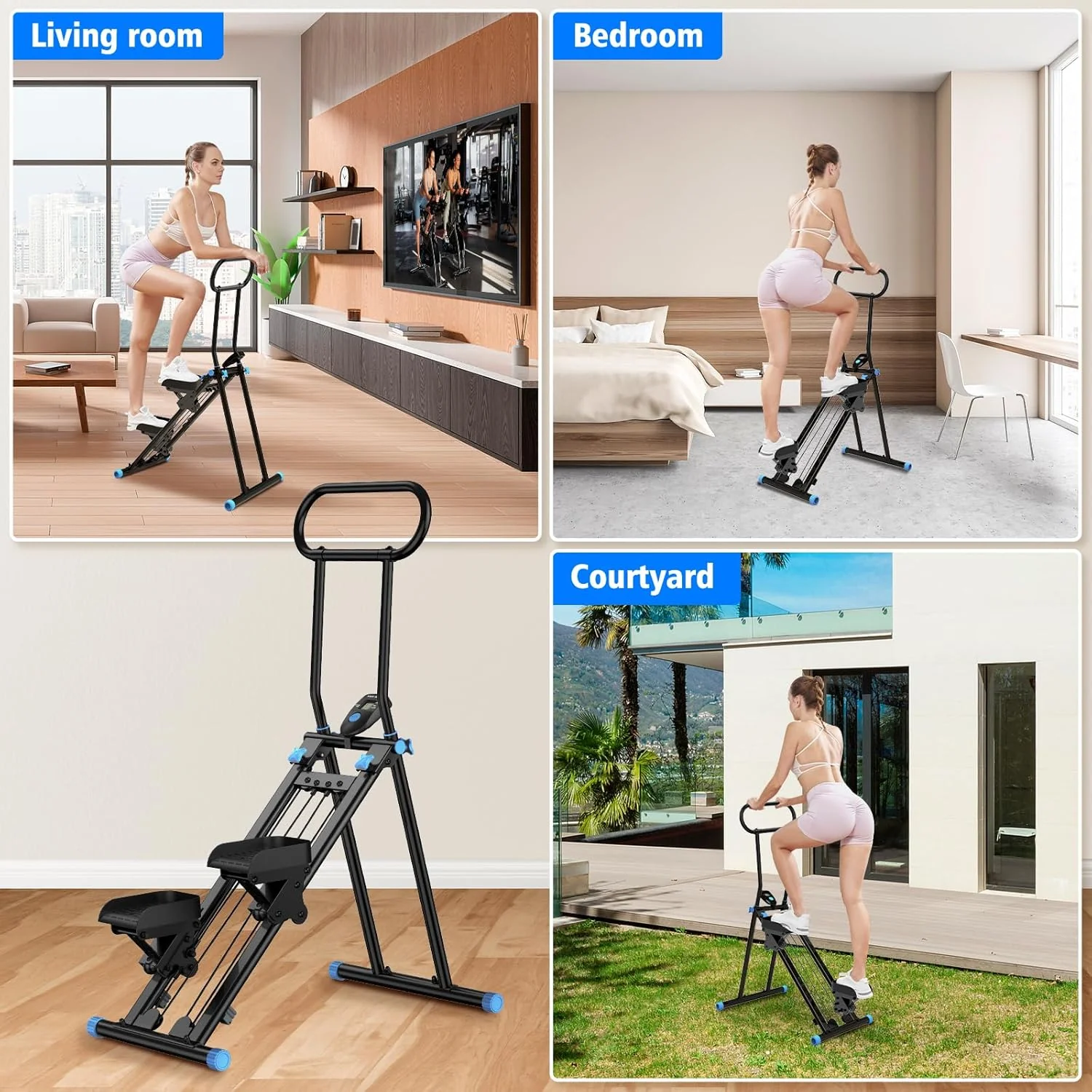 Stair Stepper for Home Gym,Folding Vertical Climber Cardio Exercise Machine,Stair Climber for Full Body Workout with Adjustable Handlebar for Women & Men