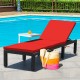 Patio Rattan Height Adjustable Lounge Chair with 2 Set of Cushion Cover
