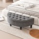 Half Moon Storage Bench with Rubber Wood Legs