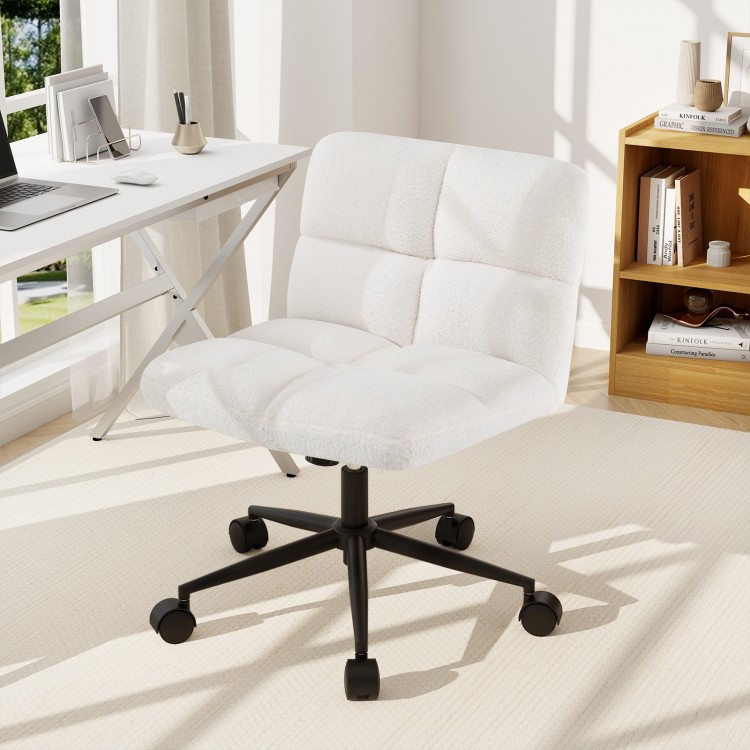 Cross Legged Chair with Wheels with Padded Seat Adjustable Height for Bedroom Study
