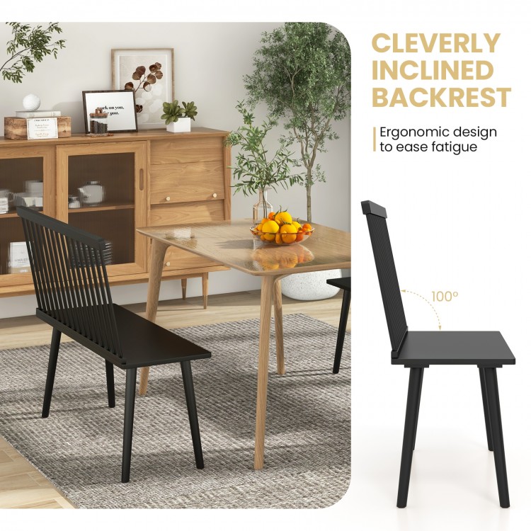 Entryway Bench for 2 with Spindle Back for Kitchen Dining Room and Hallway