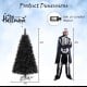 6/7/8 Feet Black Artificial Halloween Christmas Tree with PVC Branch Tips and 210/320/450 Cool White LED Lights