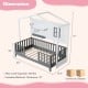 Twin Wood House Bed Montessori Floor Bed with 2 Shelves and Guardrails