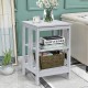 3-Tier Nightstand Set of 2 with Reinforced Bars and Stable Structure