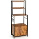 4-Tier Industrial Kitchen Bakers Rack Microwave Oven Stand