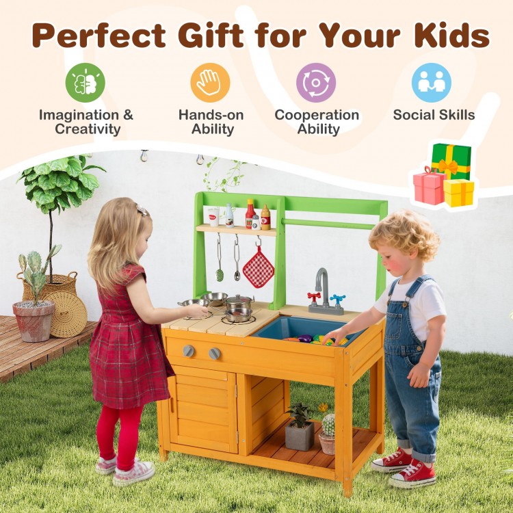 Outdoor Mud Kitchen Playset for Girls and Boys 3+ Years Old