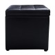 16 Inch Ottoman Pouffe with Hinge Top for Storage