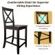 24 Inch 2 Pack Rubber Wood Frame Kitchen Chairs