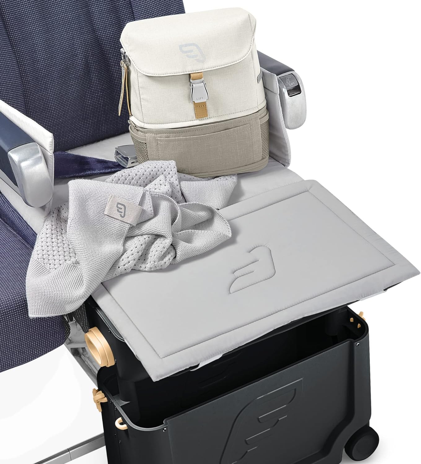 JetKids by Stokke Travel Bundle - Includes Kid??s Ride-On Suitcase & In-Flight Bed + Crew BackPack - Best for Ages 3-7