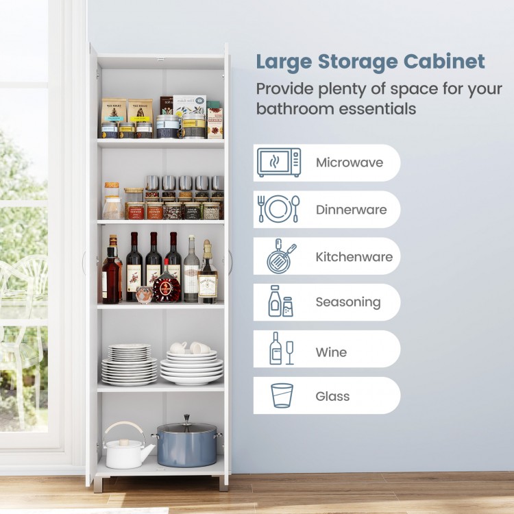 73.5 Inch Freestanding Double Door Tall Versatile Storage Organizer