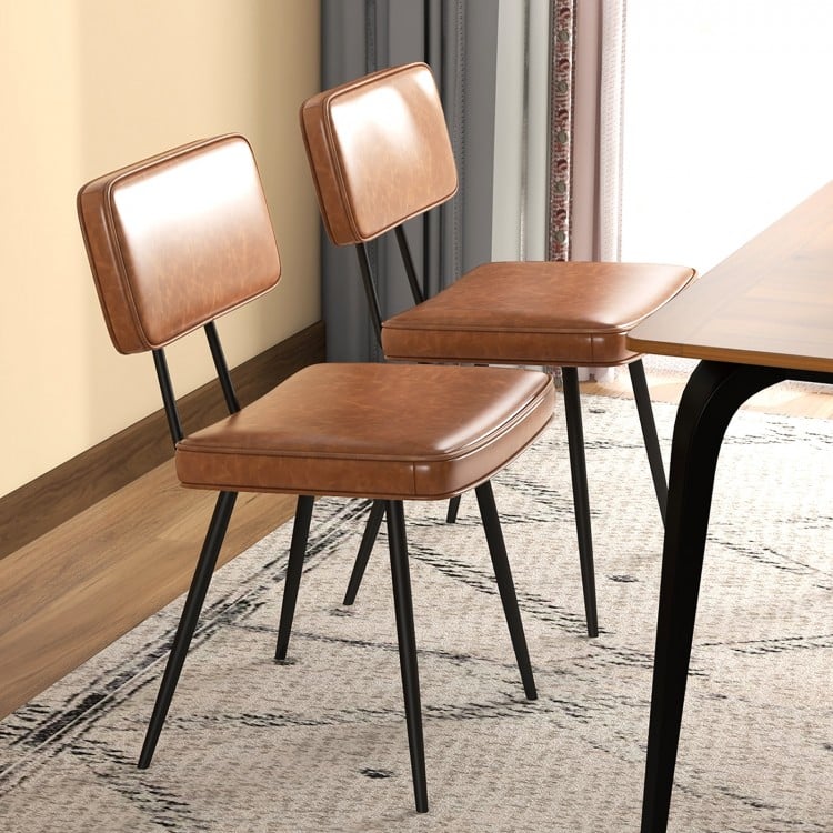 Dining Chair Set of 2 with Padded Backrest and Seat