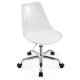 Armless Rolling Office Chair with Swivel Seat and PU Leather Cushion