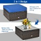6 Pieces Patio Rattan Furniture Set with Cushion