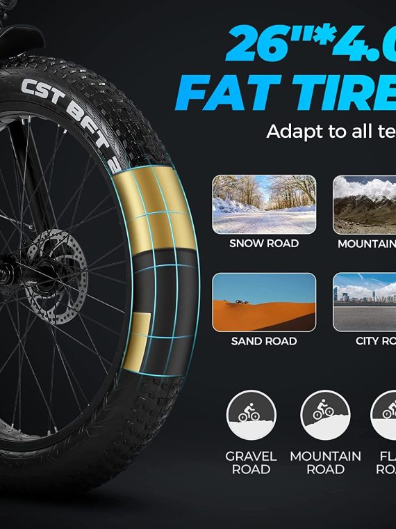 Outdoor electric bike with 48V/15Ah lithium battery ?C Black