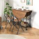 3 Pieces Folding Dining Table and Chair Set