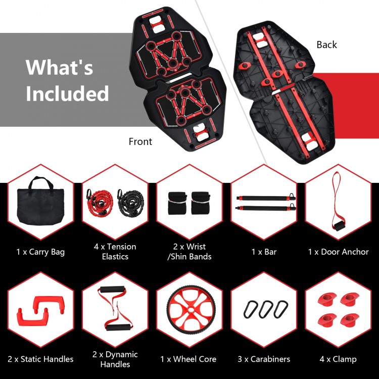 All-in-one Portable Pushup Board with Bag