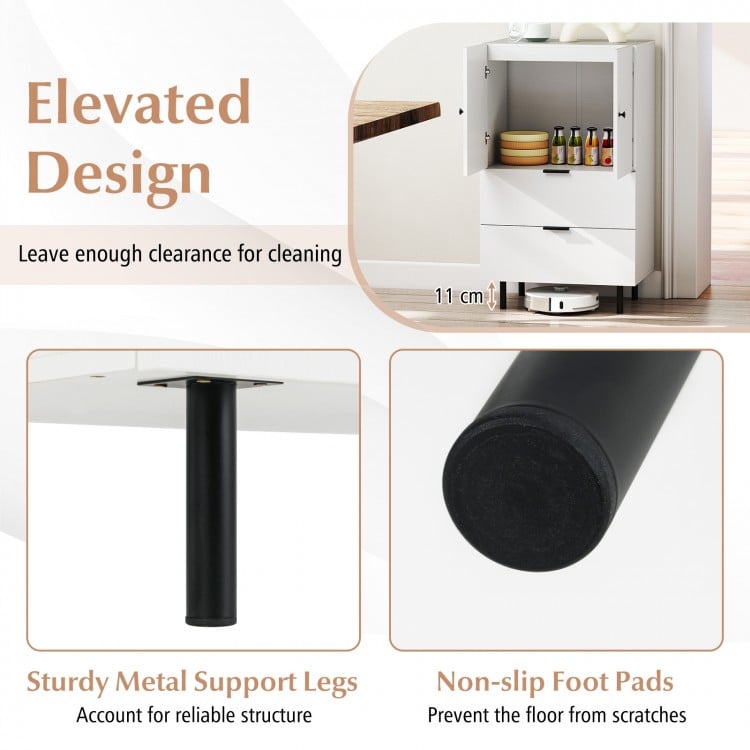 Sideboard Buffet Cabinet 2-Door Serving Cupboard with Drawers