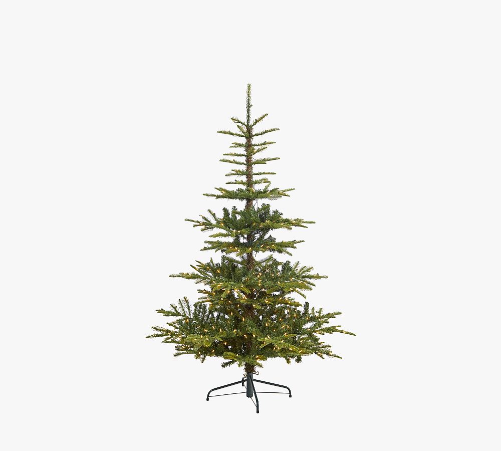 Washington Spruce Pre-Lit Faux Christmas Tree with 350 LED Lights – Lifelike Evergreen, Adjustable Branches, Includes Stand