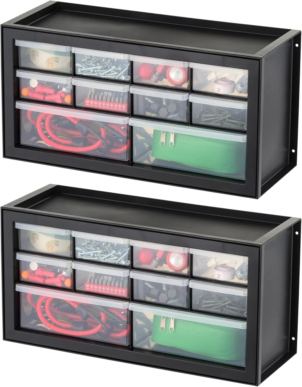IRIS USA Screw Tool Organizer Small Parts Cabinet Chest, 44-Drawer Hardware Electronics Nuts Bolts Storage Drawers Organization Toolbox Garage Craft Business Teacher Beads Scrapbook Art Hobby - Black