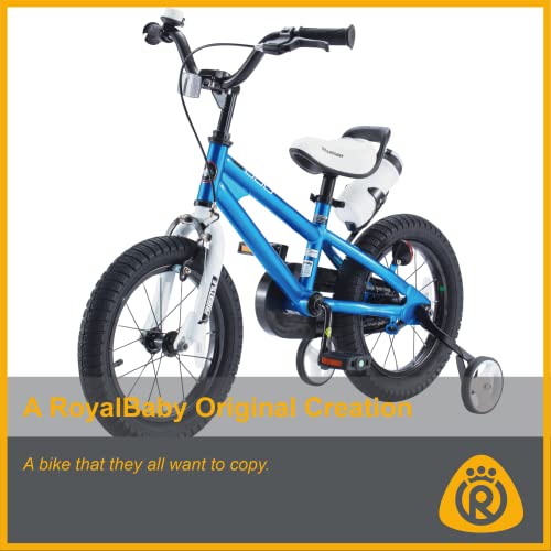 RoyalBaby Freestyle Kids BMX Bike with Training Wheels, Steel Frame, Adjustable Seat, 12/14/16 Inch, CPSC Certified