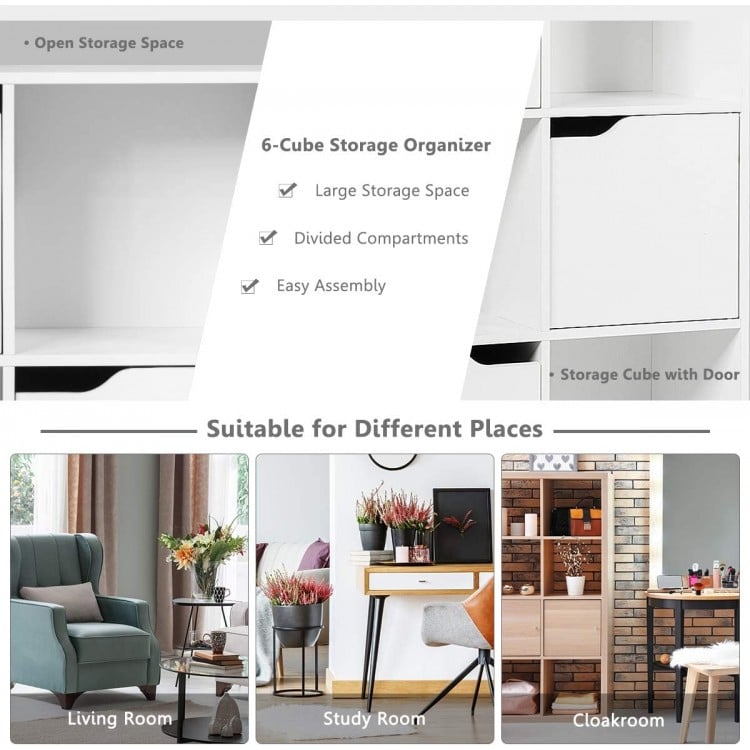 9-Cube Wooden Freestanding Bookcase for Home and Office