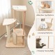 Wooden Multi-level Modern Cat Tower with Scratching Board and Post