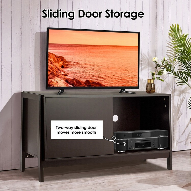 Wooden TV Stand with Sliding Doors for TVs up to 50 Inch