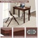 Kitchen Table Set for 2 Expandable Dining Table with 2 Upholstered Folding Chairs